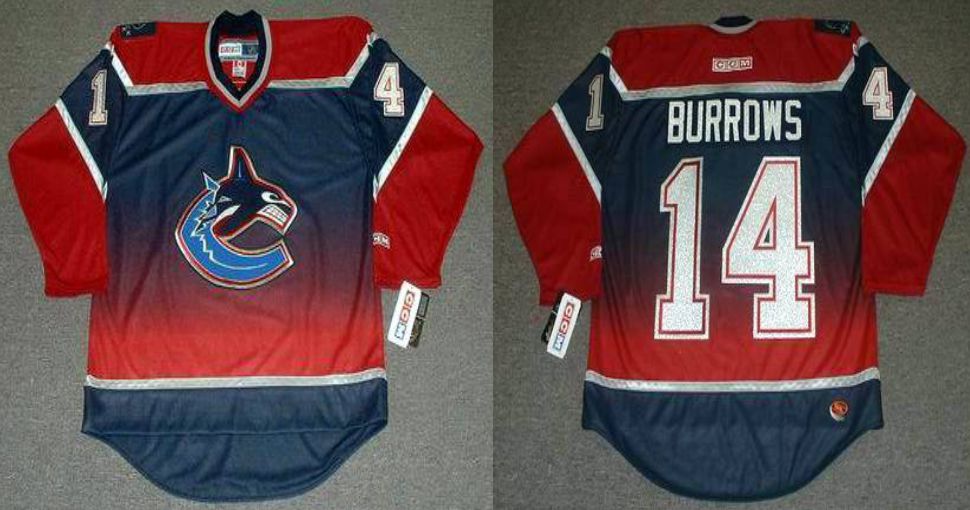 2019 Men Vancouver Canucks #14 Burrows Red CCM NHL jerseys->vancouver canucks->NHL Jersey
